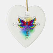 Rainbow Polygonal Dragonfly Keramik Ornament (Rechts)