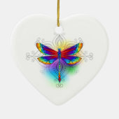 Rainbow Polygonal Dragonfly Keramik Ornament (Hinten)