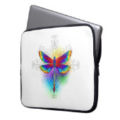 Rainbow Polygonal Dragonfly Laptopschutzhülle (Vorderseite Links)