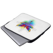 Rainbow Polygonal Dragonfly Laptopschutzhülle (Vorne Knopf)