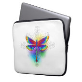 Rainbow Polygonal Dragonfly Laptopschutzhülle (Vorderseite Links)