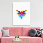 Rainbow Polygonal Dragonfly Leinwanddruck (Insitu (Wohnzimmer))