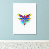 Rainbow Polygonal Dragonfly Leinwanddruck (Insitu (Holzboden))