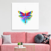 Rainbow Polygonal Dragonfly Leinwanddruck (Insitu (Wohnzimmer))