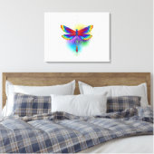 Rainbow Polygonal Dragonfly Leinwanddruck (Insitu (Schlafzimmer))