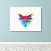 Rainbow Polygonal Dragonfly Leinwanddruck (Insitu (Holzboden))