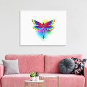 Rainbow Polygonal Dragonfly Leinwanddruck (Insitu (Wohnzimmer))