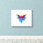 Rainbow Polygonal Dragonfly Leinwanddruck (Insitu (Holzboden))