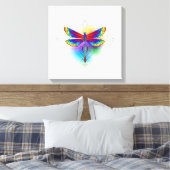 Rainbow Polygonal Dragonfly Leinwanddruck (Insitu (Schlafzimmer))