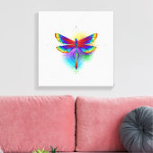Rainbow Polygonal Dragonfly Leinwanddruck (Insitu (Wohnzimmer))