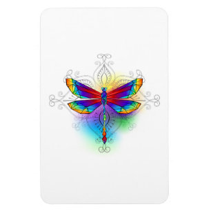 Rainbow Polygonal Dragonfly Magnet