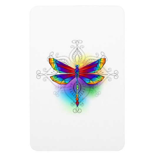 Rainbow Polygonal Dragonfly Magnet (Vertikal)