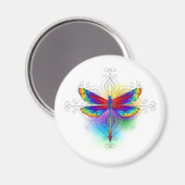 Rainbow Polygonal Dragonfly Magnet (Vorderseite/Rückseite)