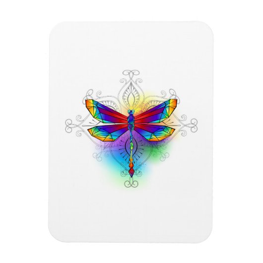 Rainbow Polygonal Dragonfly Magnet (Vertikal)