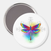 Rainbow Polygonal Dragonfly Magnet (Vorderseite/Rückseite)