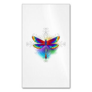 Rainbow Polygonal Dragonfly Magnetische Visitenkarte