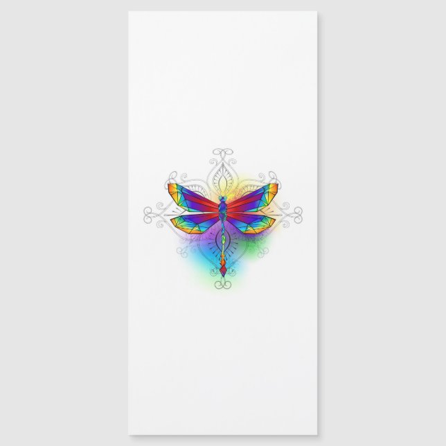 Rainbow Polygonal Dragonfly Magnetkarte (Vorderseite)
