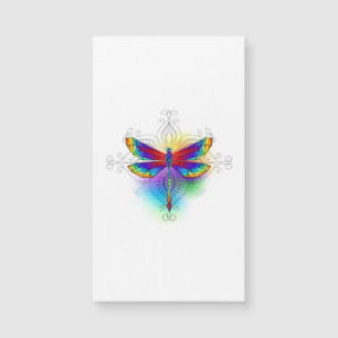 Rainbow Polygonal Dragonfly Magnetkarte