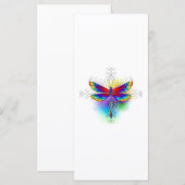 Rainbow Polygonal Dragonfly Menükarte (Vorne/Hinten)