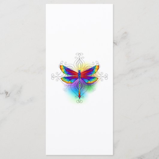 Rainbow Polygonal Dragonfly Menükarte (Vorderseite)