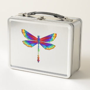 Rainbow Polygonal Dragonfly Metall Brotdose