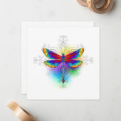 Rainbow Polygonal Dragonfly Mitteilungskarte (Vorderseite/Rückseite Beispiel)