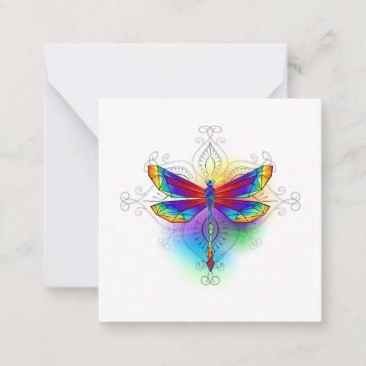 Rainbow Polygonal Dragonfly Mitteilungskarte (Vorderseite)