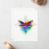 Rainbow Polygonal Dragonfly Mitteilungskarte (Vorderseite/Rückseite Beispiel)