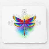 Rainbow Polygonal Dragonfly Mousepad (Vorne)
