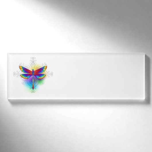 Rainbow Polygonal Dragonfly Namenschild (Vorderseite)
