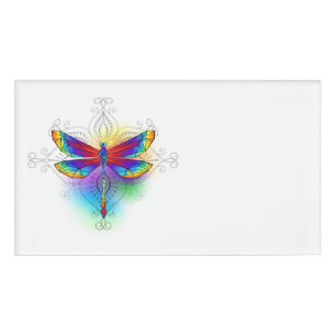 Rainbow Polygonal Dragonfly Namenschild