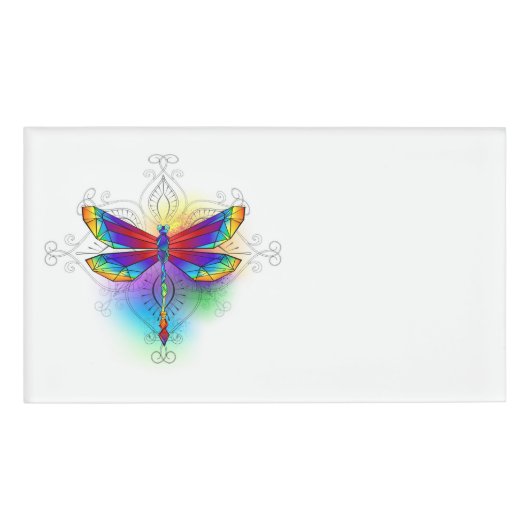 Rainbow Polygonal Dragonfly Namenschild (Vorderseite)