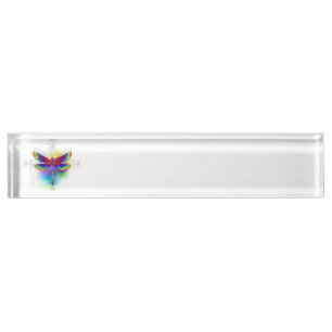 Rainbow Polygonal Dragonfly Namensplakette