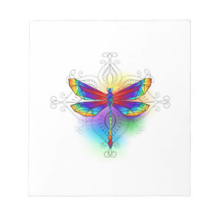 Rainbow Polygonal Dragonfly Notizblock