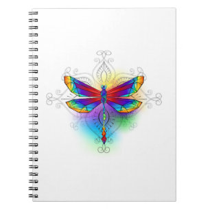 Rainbow Polygonal Dragonfly Notizblock