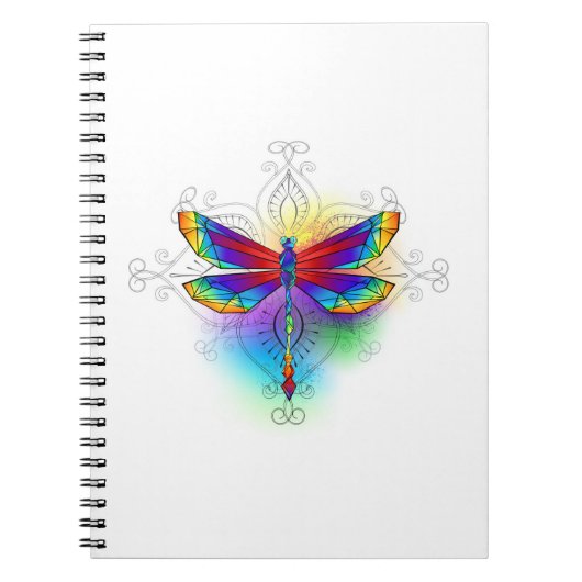 Rainbow Polygonal Dragonfly Notizblock (Vorderseite)
