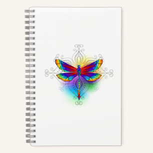Rainbow Polygonal Dragonfly Notizblock