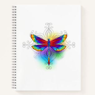 Rainbow Polygonal Dragonfly Notizblock