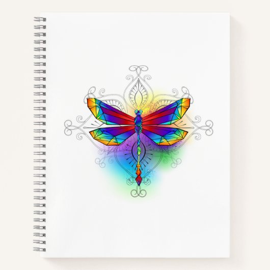 Rainbow Polygonal Dragonfly Notizblock (Vorderseite)