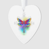 Rainbow Polygonal Dragonfly Ornament (Vorderseite)