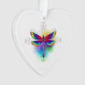 Rainbow Polygonal Dragonfly Ornament (Vorderseite)