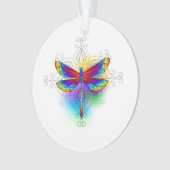 Rainbow Polygonal Dragonfly Ornament (Vorderseite)