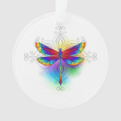 Rainbow Polygonal Dragonfly Ornament (Vorderseite)