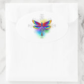 Rainbow Polygonal Dragonfly Ovaler Aufkleber (Tasche)