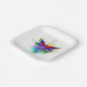 Rainbow Polygonal Dragonfly Pappteller (Gewinkelt)
