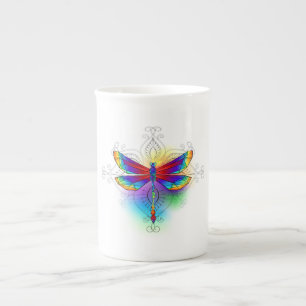 Rainbow Polygonal Dragonfly Porzellantasse