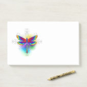 Rainbow Polygonal Dragonfly Post-it Klebezettel (Auf Schreibtisch)