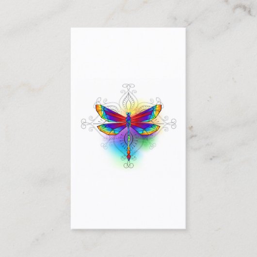 Rainbow Polygonal Dragonfly Rabattkarte (Vorderseite)