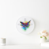 Rainbow Polygonal Dragonfly Runde Wanduhr (Zuhause)