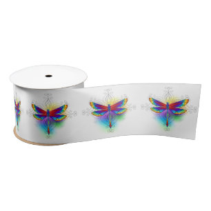 Rainbow Polygonal Dragonfly Satinband